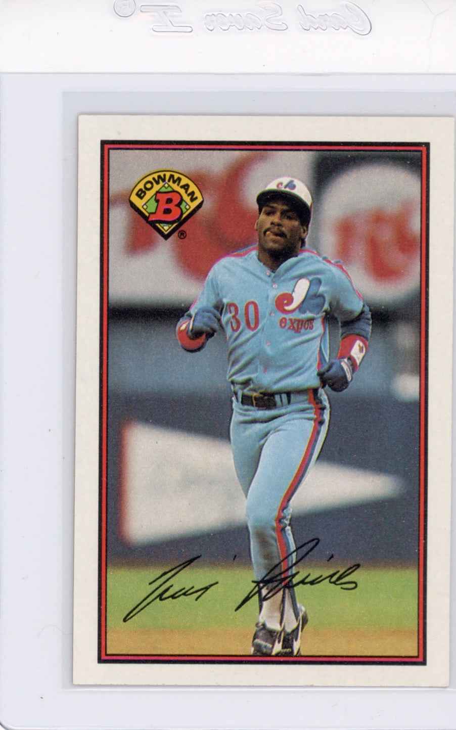 1989 Bowman #369 Tim Raines with Rock Raines on Back Card