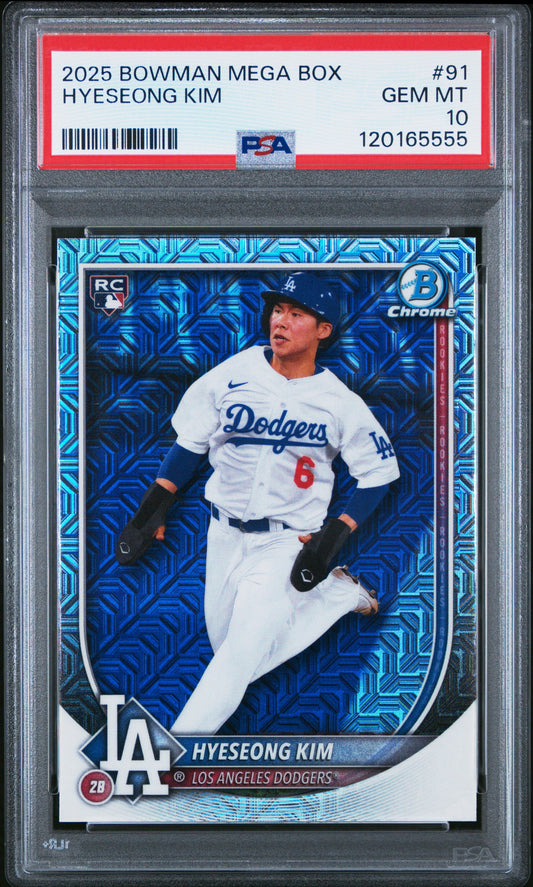 Graded 2025 Topps Bowman Mega Box Hyeseong Kim #91 Baseball Card PSA 10 Gem Mint