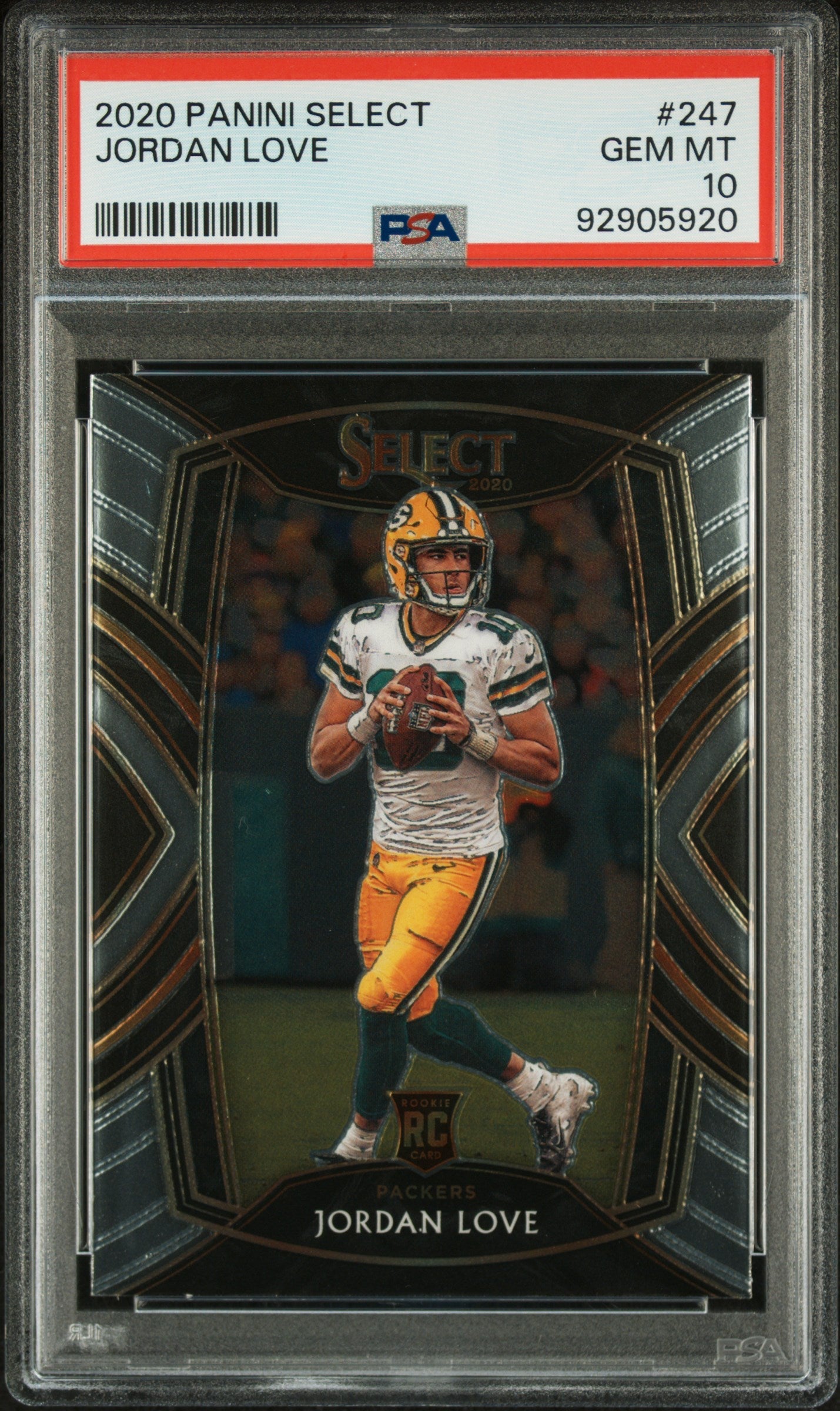 Graded 2020 Panini Select Jordan Love #247 Rookie RC Football Card PSA 10 Gem Mint