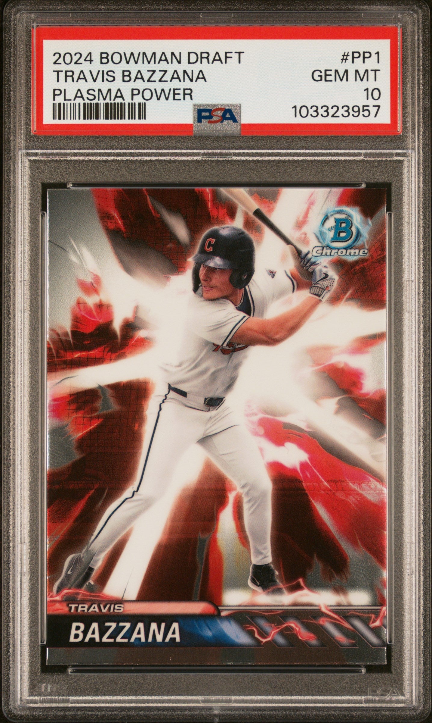 Graded 2024 Topps Bowman Draft Travis Bazzana #PP1 Plasma Power Rookie RC Baseball Card PSA 10 Gem Mint - Sport Cards