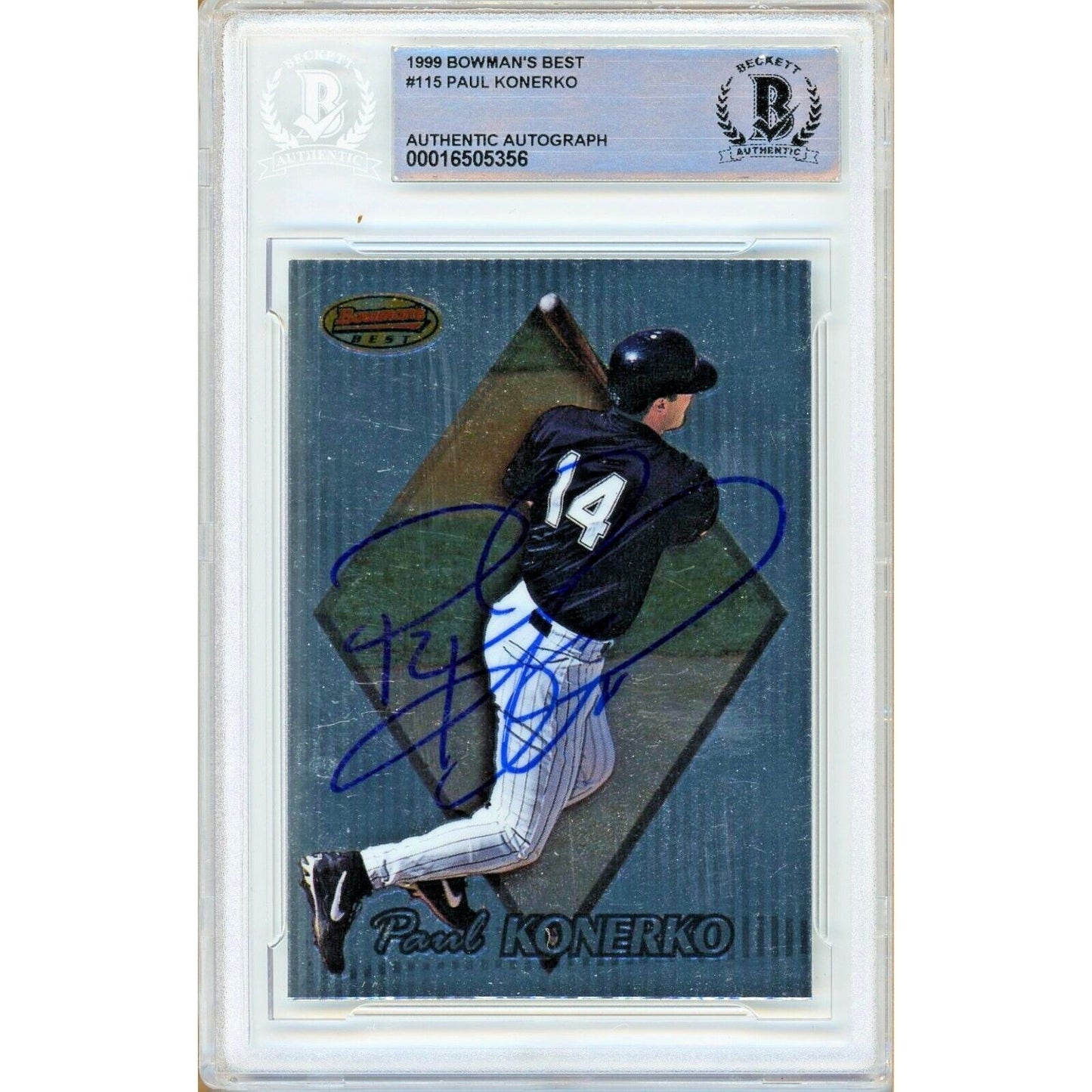 Paul Konerko Chicago White Sox Signed 1999 Bowmans Best Baseball Card BAS Auth Auto