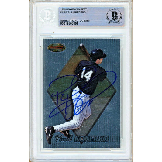 Paul Konerko Chicago White Sox Signed 1999 Bowmans Best Baseball Card BAS Auth Auto