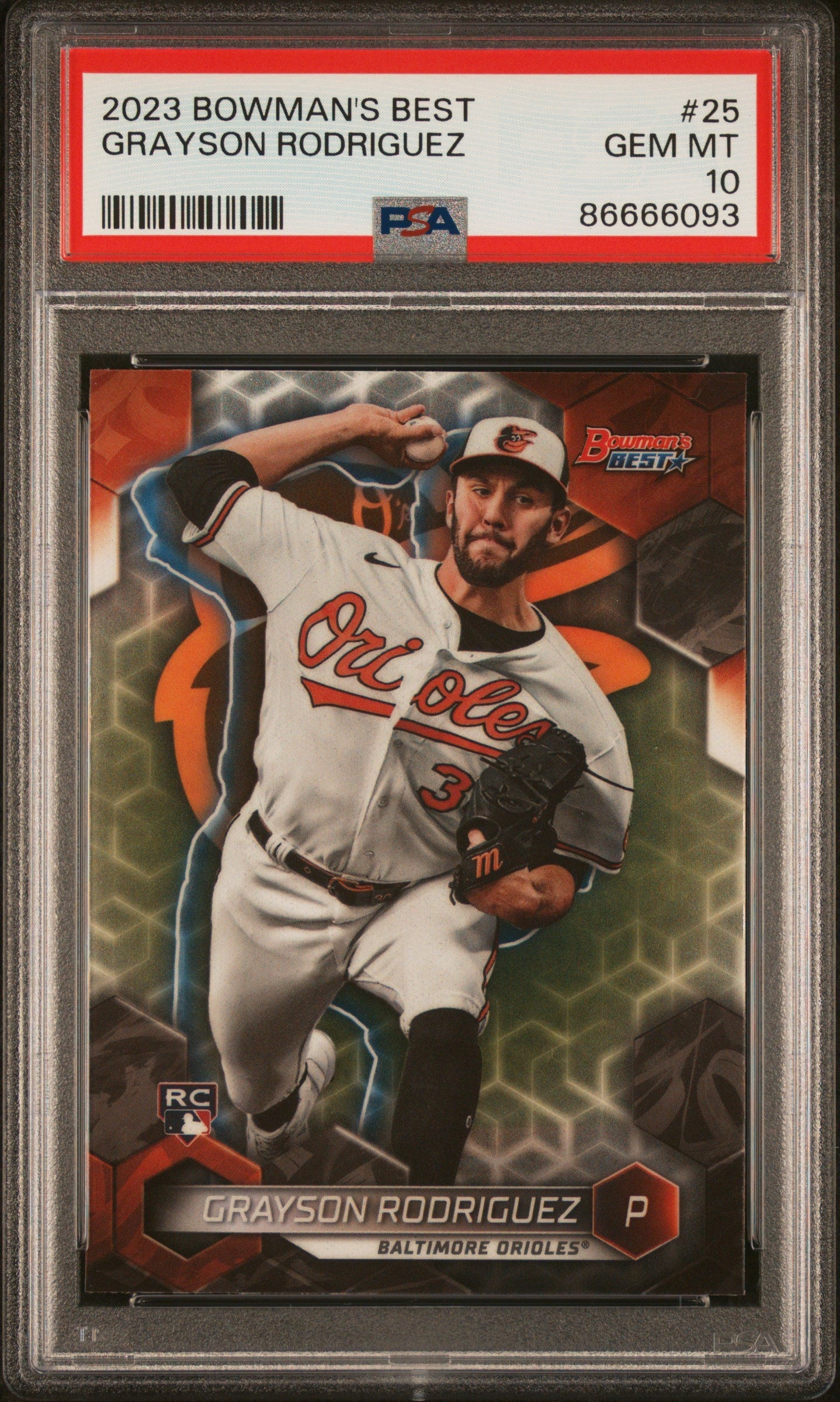 Graded 2023 Topps Bowmans Best Grayson Rodriguez #25 Rookie RC Baseball Card PSA 10 Gem Mint