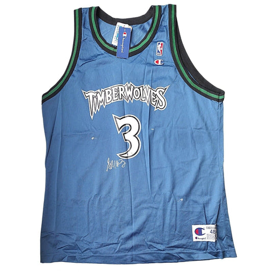 Stephon Marbury Minnesota Timberwolves Signed Champion Jersey Beckett Auth Auto COA