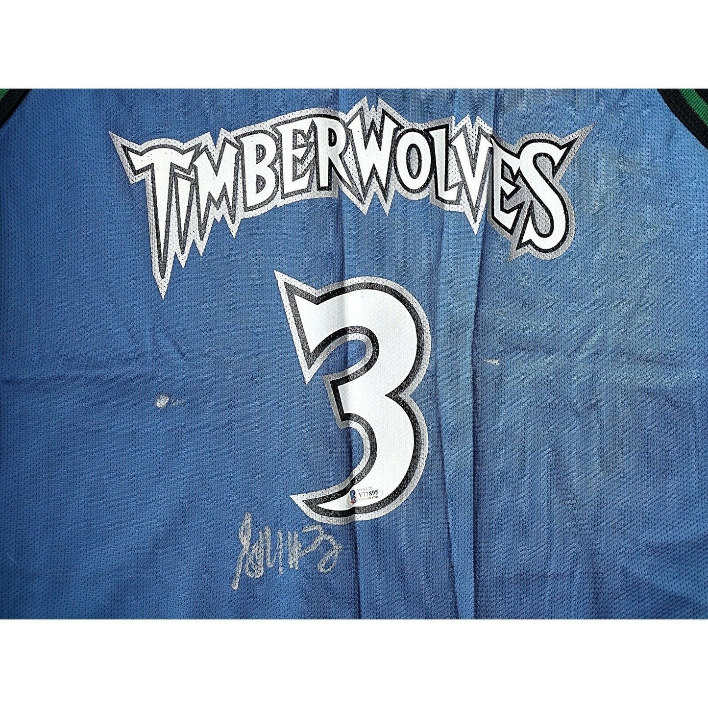 Stephon Marbury Minnesota Timberwolves Signed Champion Jersey Beckett Auth Auto COA