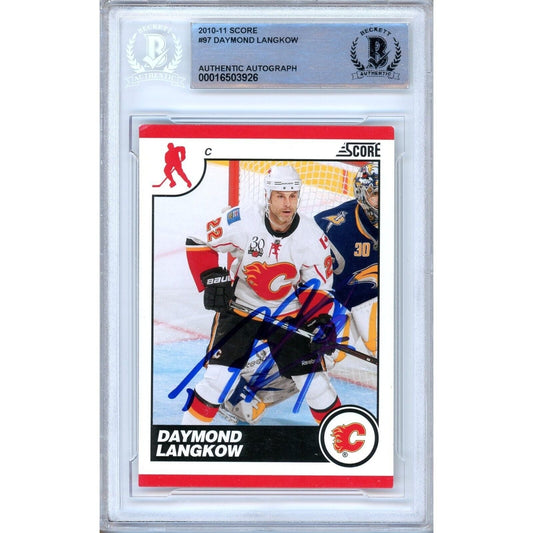 2010-11 Score #97 — Daymond Langkow Calgary Flames Autographed Trading Card — Beckett Authentication