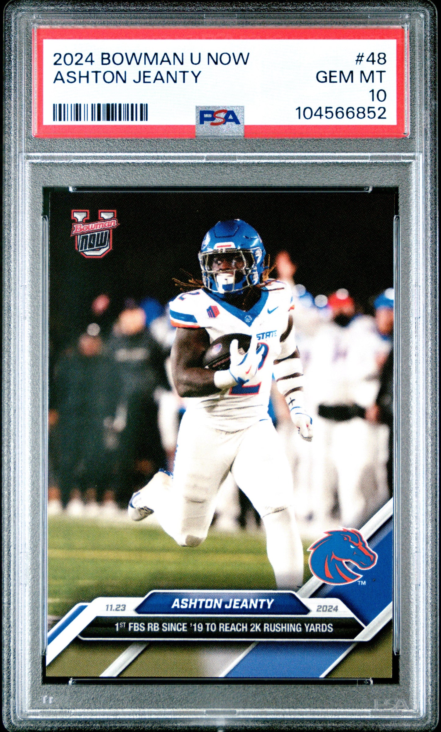 Graded 2024 Topps Bowman U Now Ashton Jeanty #48 Rookie RC Football Card PSA 10 Gem Mint