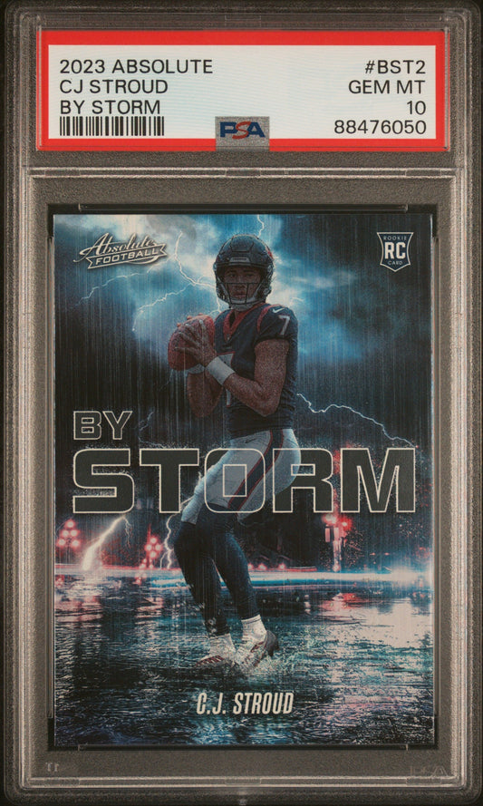Graded 2023 Panini Absolute CJ Stroud #BST2 By Storm Rookie RC Football Card PSA 10 Gem Mint