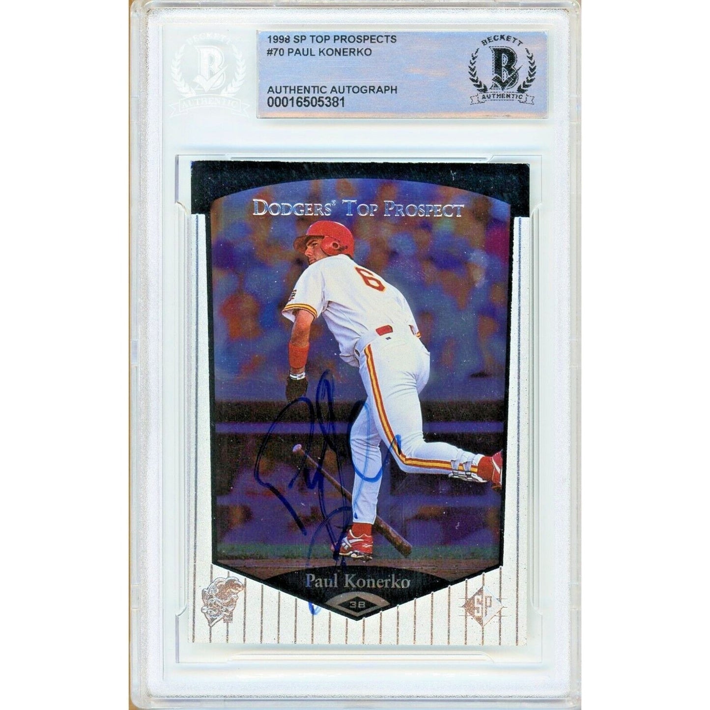 Paul Konerko Chicago White Sox Signed 1998 SP Top Prospects Card Beckett Auth Auto Slab