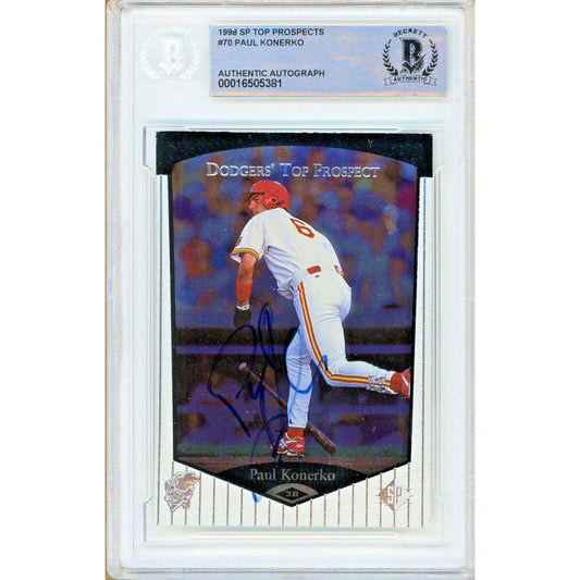 Paul Konerko Chicago White Sox Signed 1998 SP Top Prospects Card Beckett Auth Auto Slab