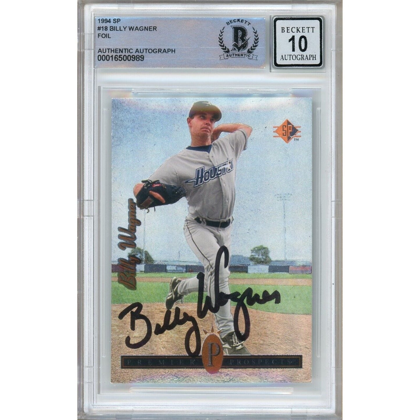 1994 Upper Deck SP #18 — Billy Wagner Houston Astros Autographed Trading Card — Beckett Authentication