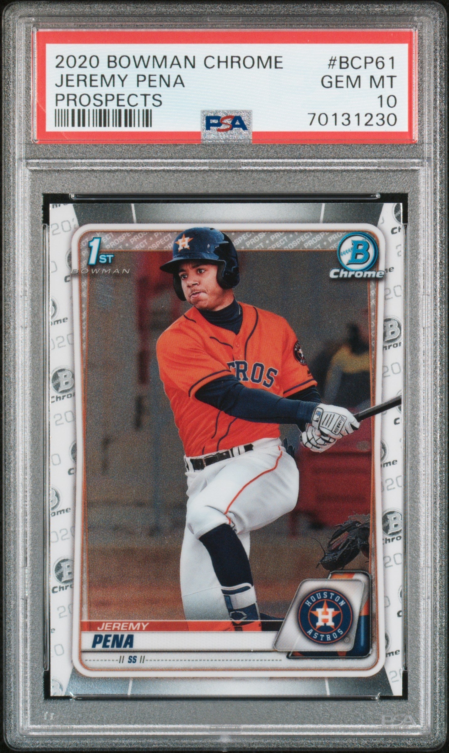 Graded 2020 Topps Bowman Chrome Jeremy Pena #BCP61 Prospects Rookie RC Baseball Card PSA 10 Gem Mint