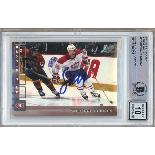 Stephane Robidas Montreal Canadiens Signed 2001 Be A Player Card BGS Auto 10 Graded