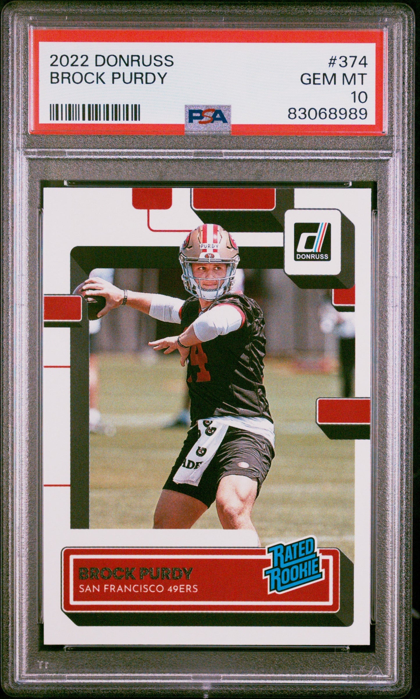 Graded 2022 Panini Donruss Brock Purdy #374 Rookie RC Football Card PSA 10 Gem Mint