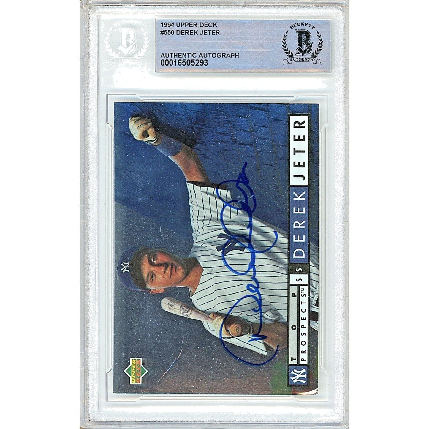 1994 Upper Deck #2 — Derek Jeter New York Yankees Autographed Trading Card — Beckett Authentication