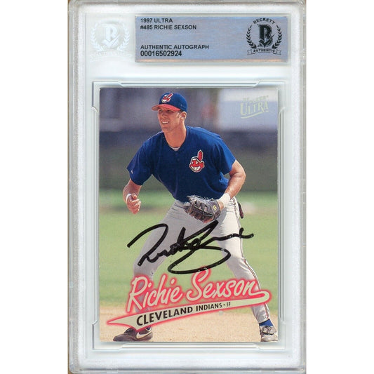 Richie Sexson Cleveland Indians Signed 1997 Fleer Ultra Rookie Card Beckett Auth Auto Slab