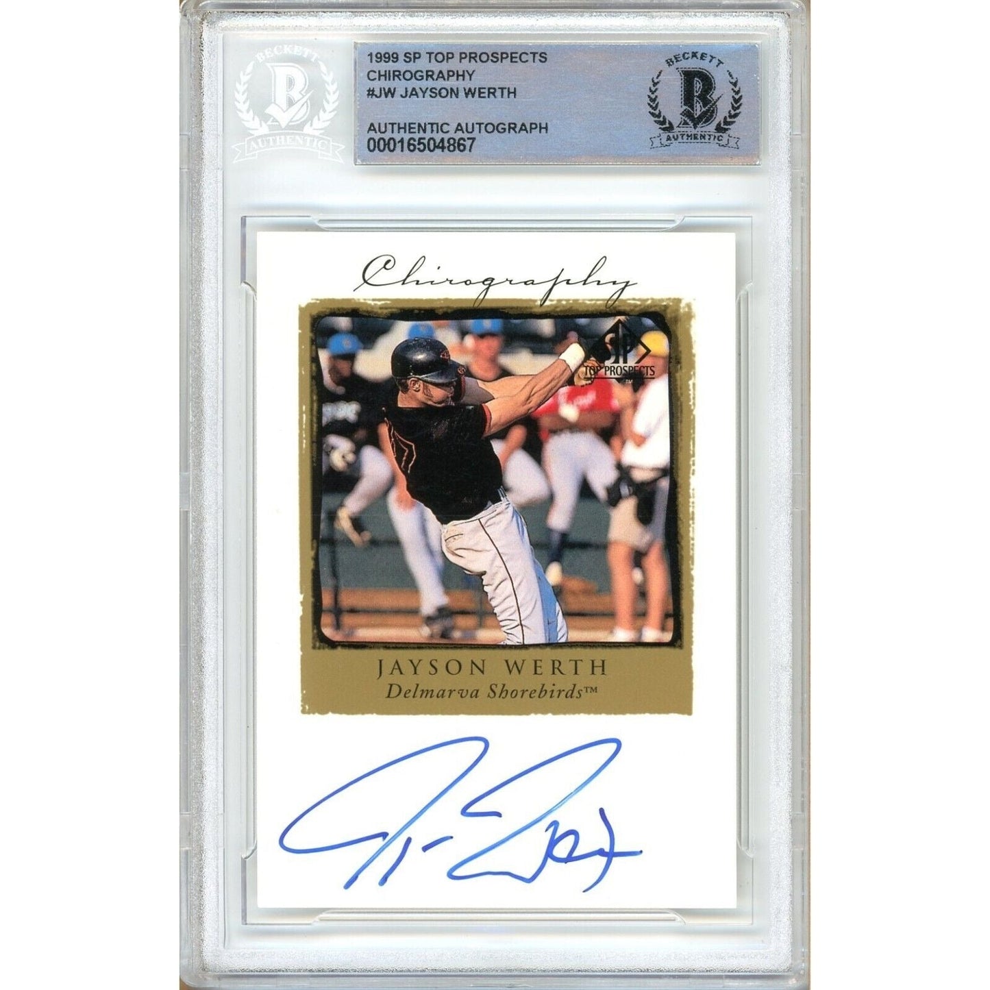 1999 Upper Deck SP Top Prospects #JW — Jayson Werth Orioles Autographed Trading Card — Beckett Authentication