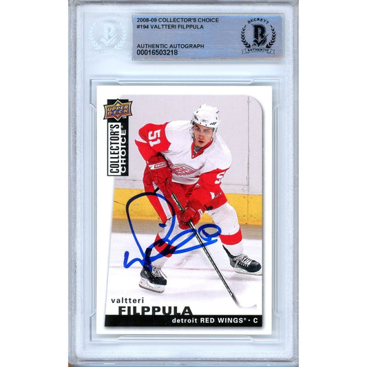 Valtteri Filppula Detroit Red Wings Signed 2008-09 Collectors Choice Card Beckett Auth Auto