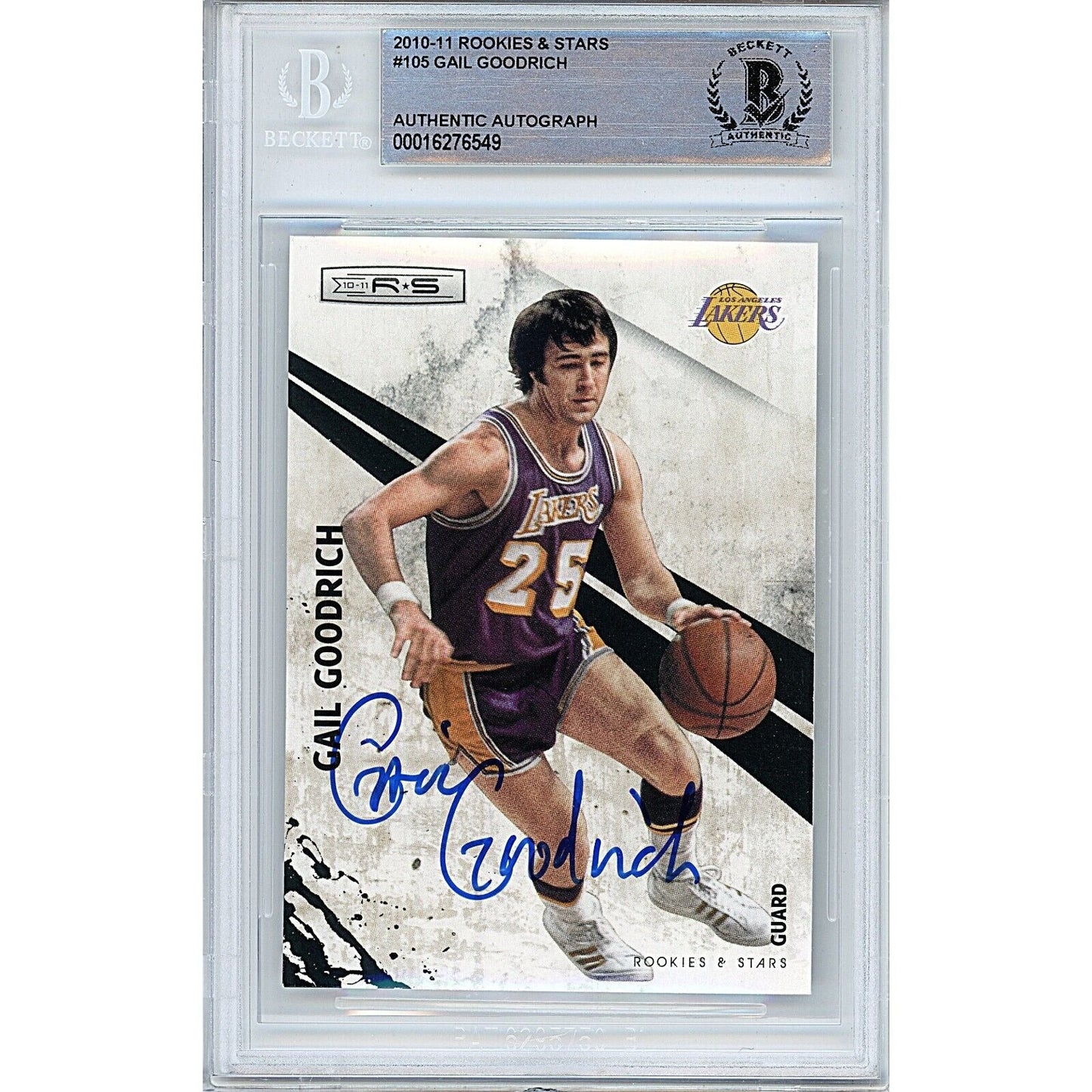 2010-11 Panini Rookies and Stars #105 — Gail Goodrich Los Angeles Lakers Autographed Trading Card — Beckett Authentication