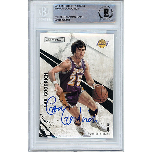 2010-11 Panini Rookies and Stars #105 — Gail Goodrich Los Angeles Lakers Autographed Trading Card — Beckett Authentication