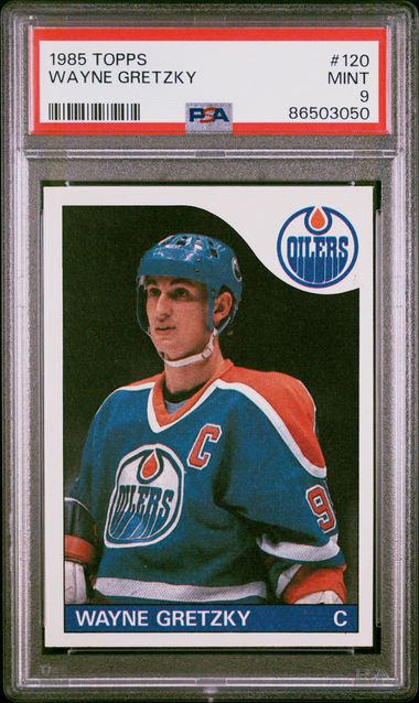 Graded 1985 Topps Wayne Gretzky #120 Hockey Card PSA 9 Mint