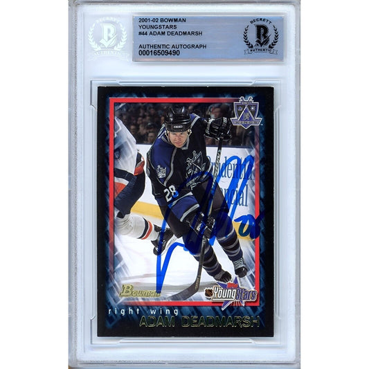 2001-02 Bowman Youngstars #44 — Adam Deadmarsh Los Angeles Kings Autographed Trading Card — Beckett Authentication