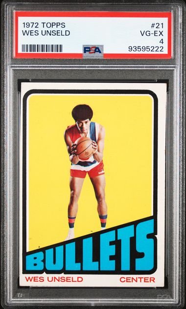Graded 1972 Topps Wes Unseld #21 Basketball Card PSA 4 VG-EX - Sport Cards
