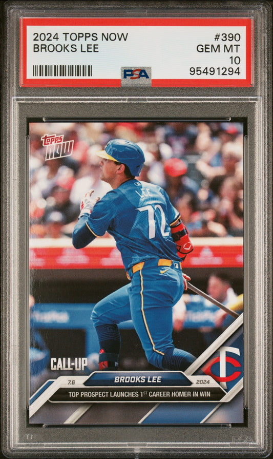 Graded 2024 Topps Now Brooks Lee #390 Rookie RC Baseball Card PSA 10 Gem Mint