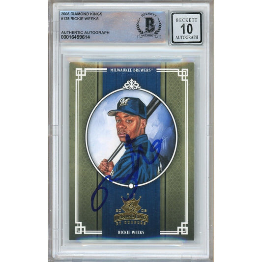 Rickie Weeks Milwaukee Brewers Signed 2005 Diamond Kings Card BGS Auto 10 Graded Slab