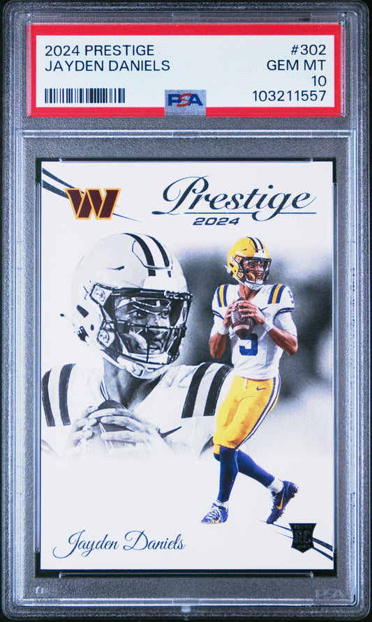 Graded 2024 Panini Prestige Jayden Daniels #302 Rookie RC Football Card PSA 10 Gem Mint