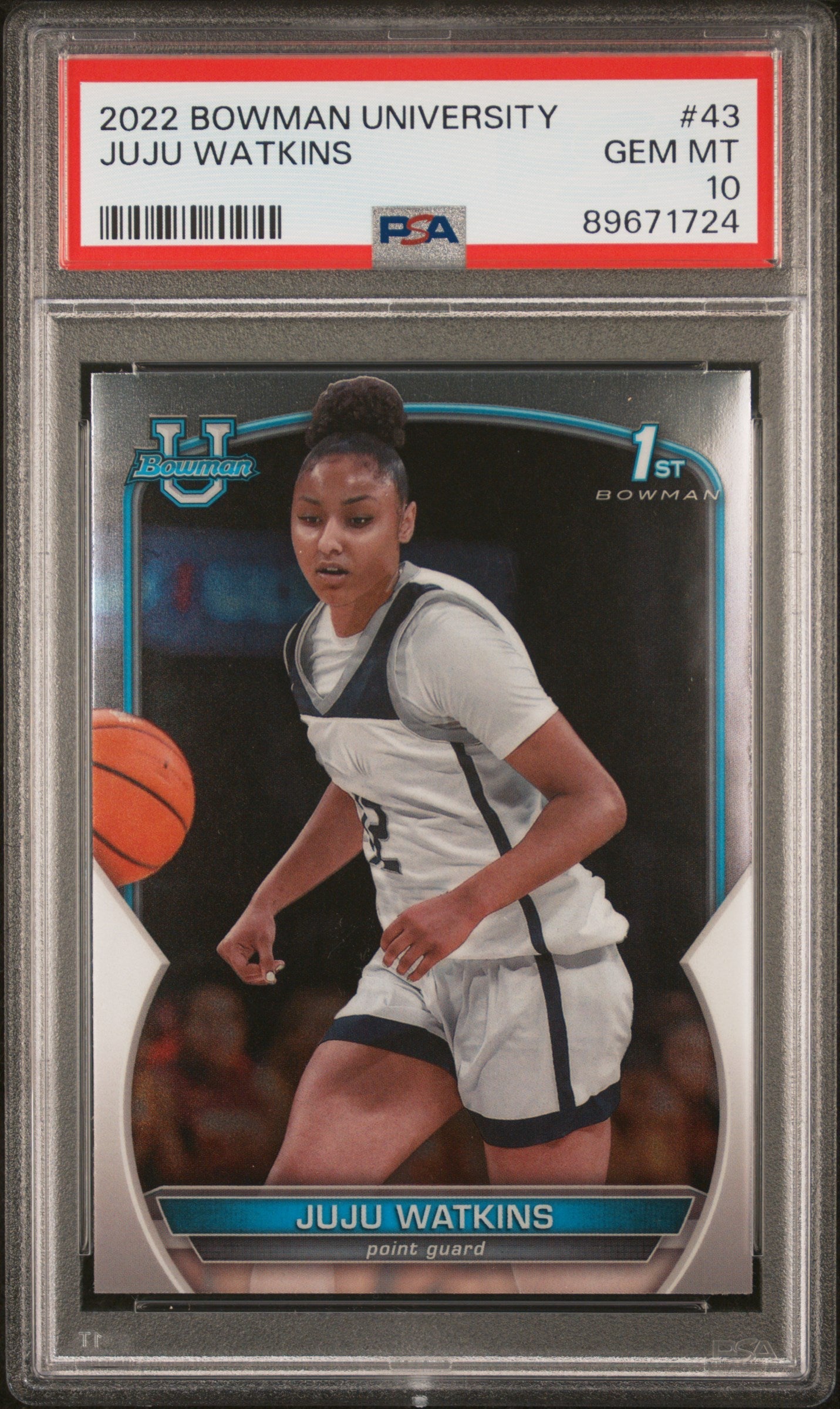 Graded 2022 Topps Bowman University JuJu Watkins #43 Rookie RC Basketball Card PSA 10 Gem Mint - Sport Cards