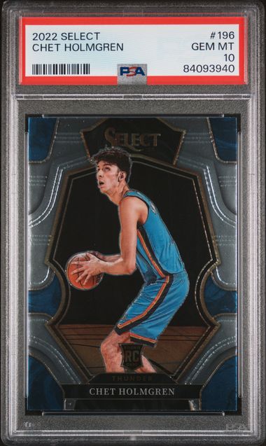 Graded 2022 Panini Select Chet Holmgren #196 Rookie RC Basketball Card PSA 10 Gem Mint