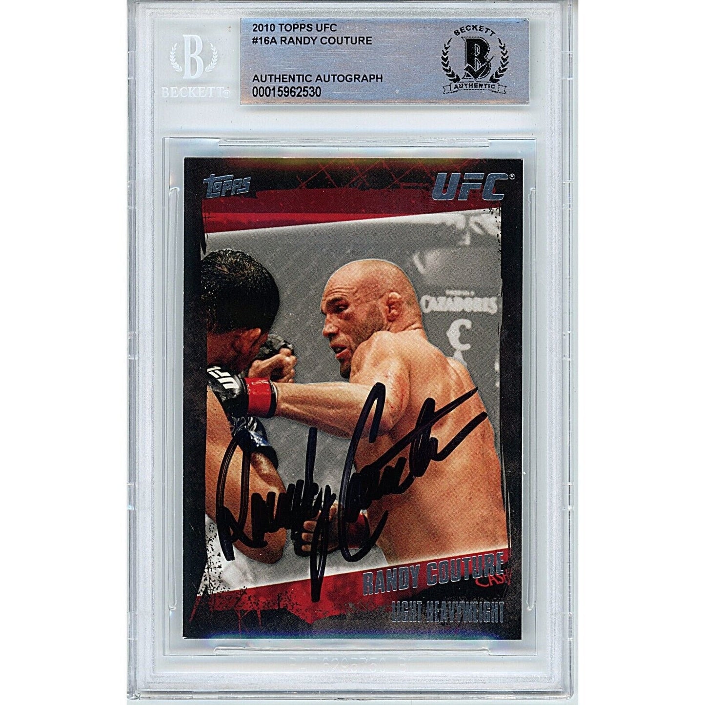 Randy Couture UFC Signed 2010 Topps MMA Trading Card Beckett Authentic Auto Slab