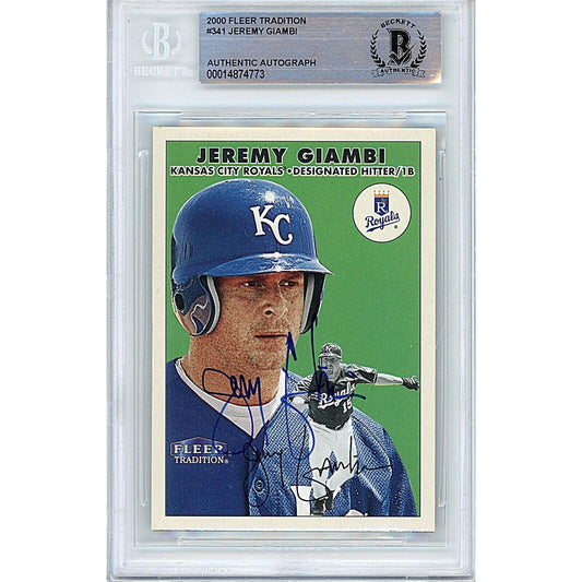 2000 Fleer — Jeremy Giambi Kansas City Royals Kansas City Royals Autographed Trading Card — Beckett Authentication
