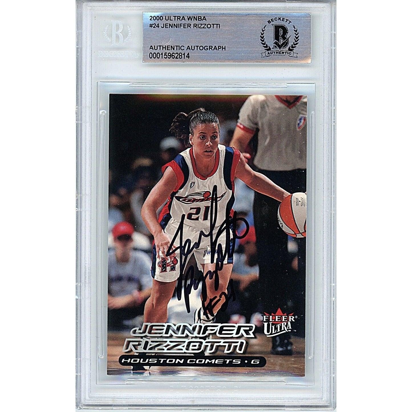 2000 — Jennifer Rizzotti Houston Comets Autographed Trading Card — Beckett Authentication