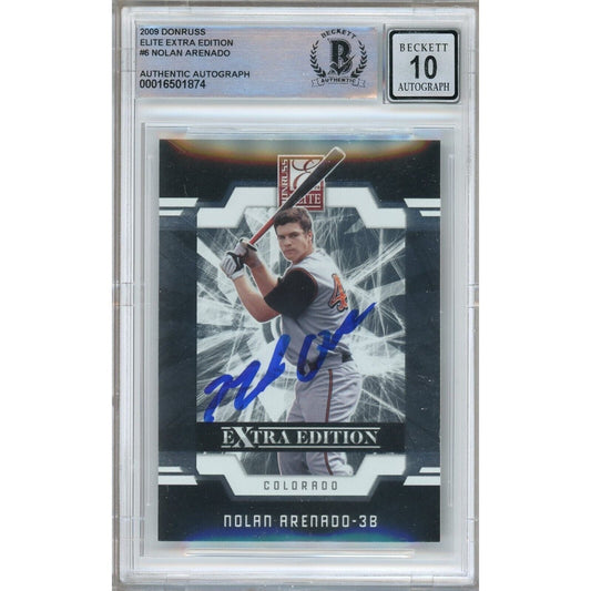 Nolan Arenado St Louis Cardinals Signed 2009 Elite Extra Edition Card BGS Auto 10 Graded