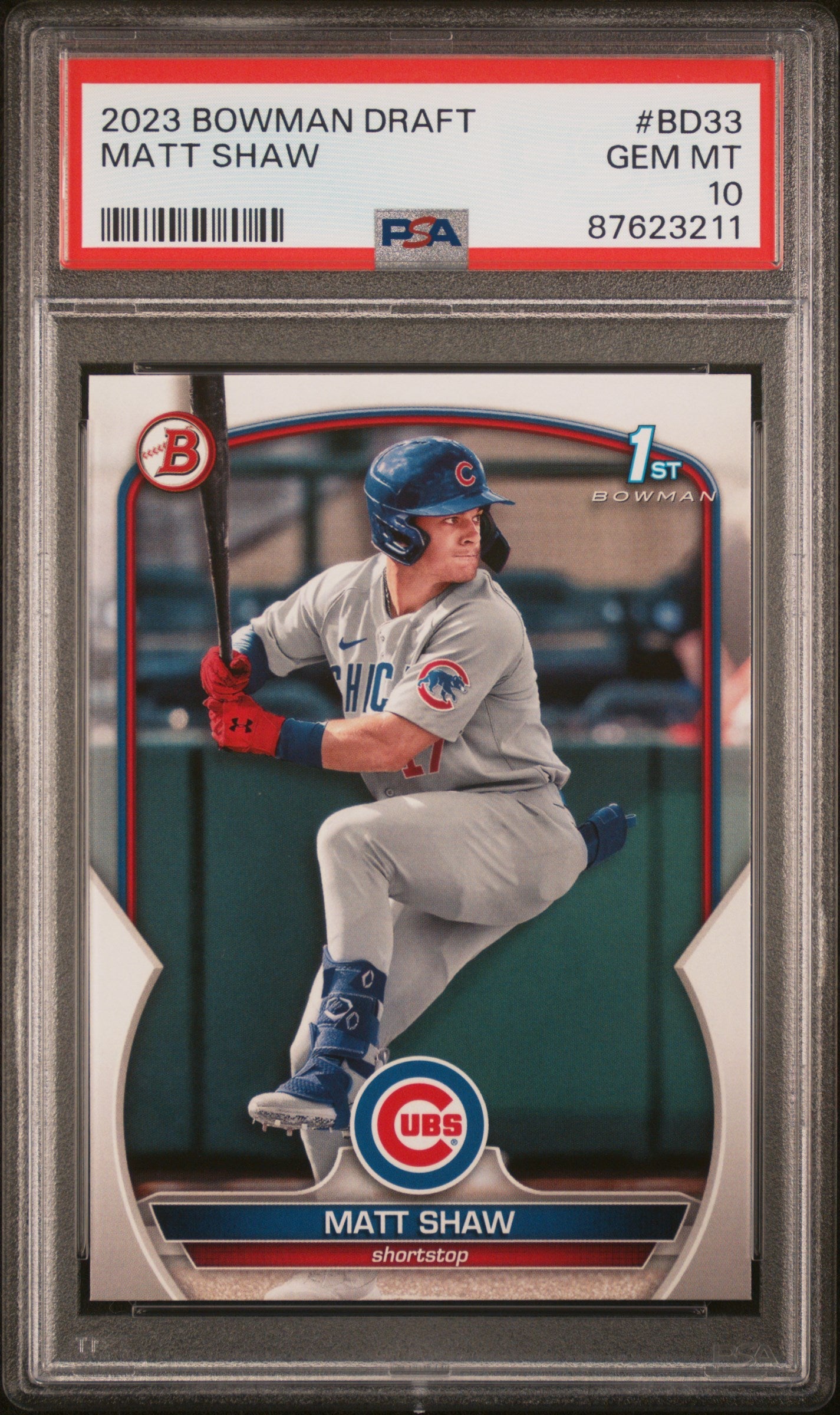 Graded 2023 Topps Bowman Draft Matt Shaw #BD33 Rookie RC Baseball Card PSA 10 Gem Mint