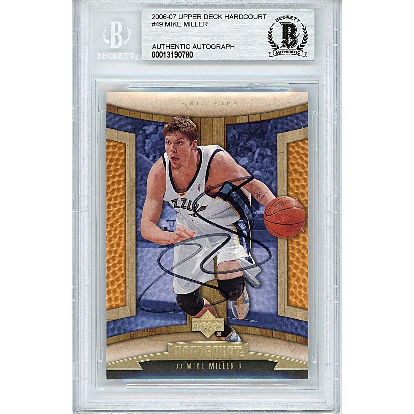 Mike Miller Memphis Grizzlies Signed 2006 Upper Deck Basketball Card BAS Auth Auto Slab