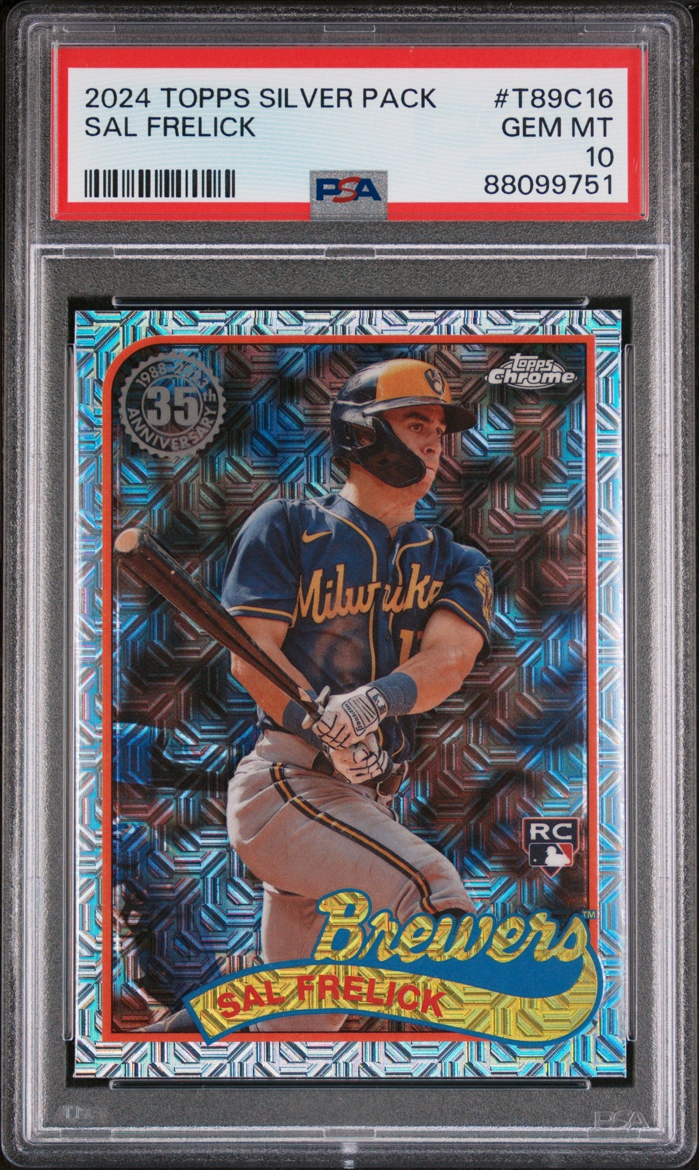 Graded 2024 Topps Silver Pack Sal Frelick #T89C16 Rookie RC Baseball Card PSA 10 Gem Mint