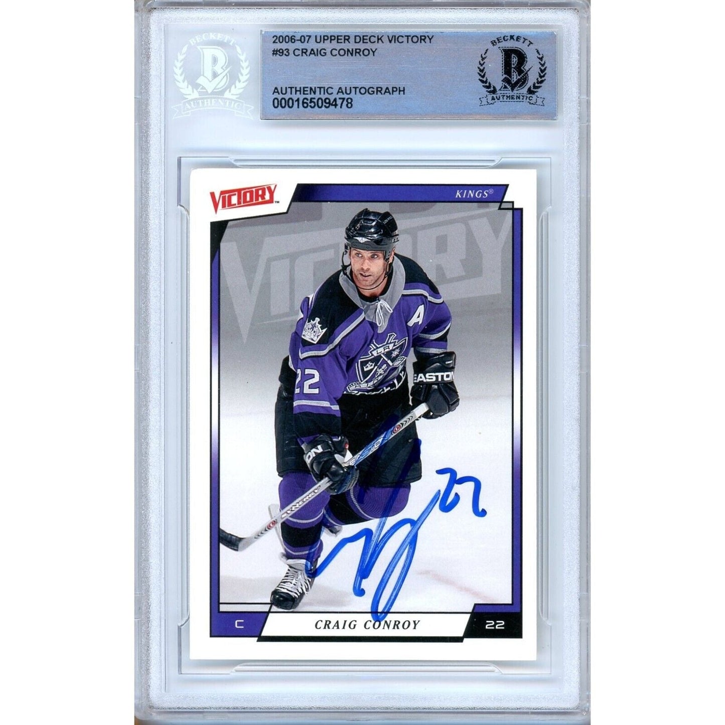 2006-07 Upper Deck Victory #93 — Craig Conroy Los Angeles Kings Autographed Trading Card — Beckett Authentication
