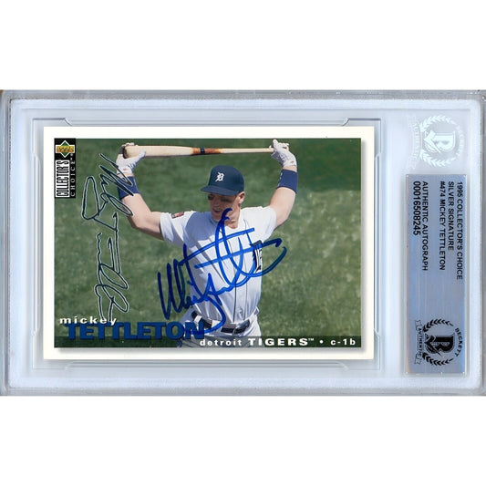 Mickey Tettleton Detroit Tigers Signed 1994 Collectors Choice Baseball Card BAS Auth Auto