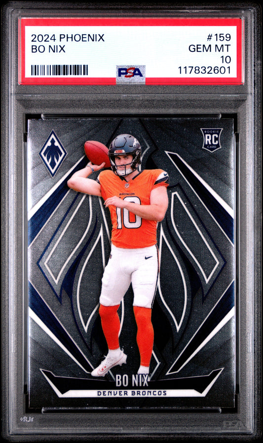 Graded 2024 Panini Phoenix Bo Nix #159 Rookie RC Football Card PSA 10 Gem Mint