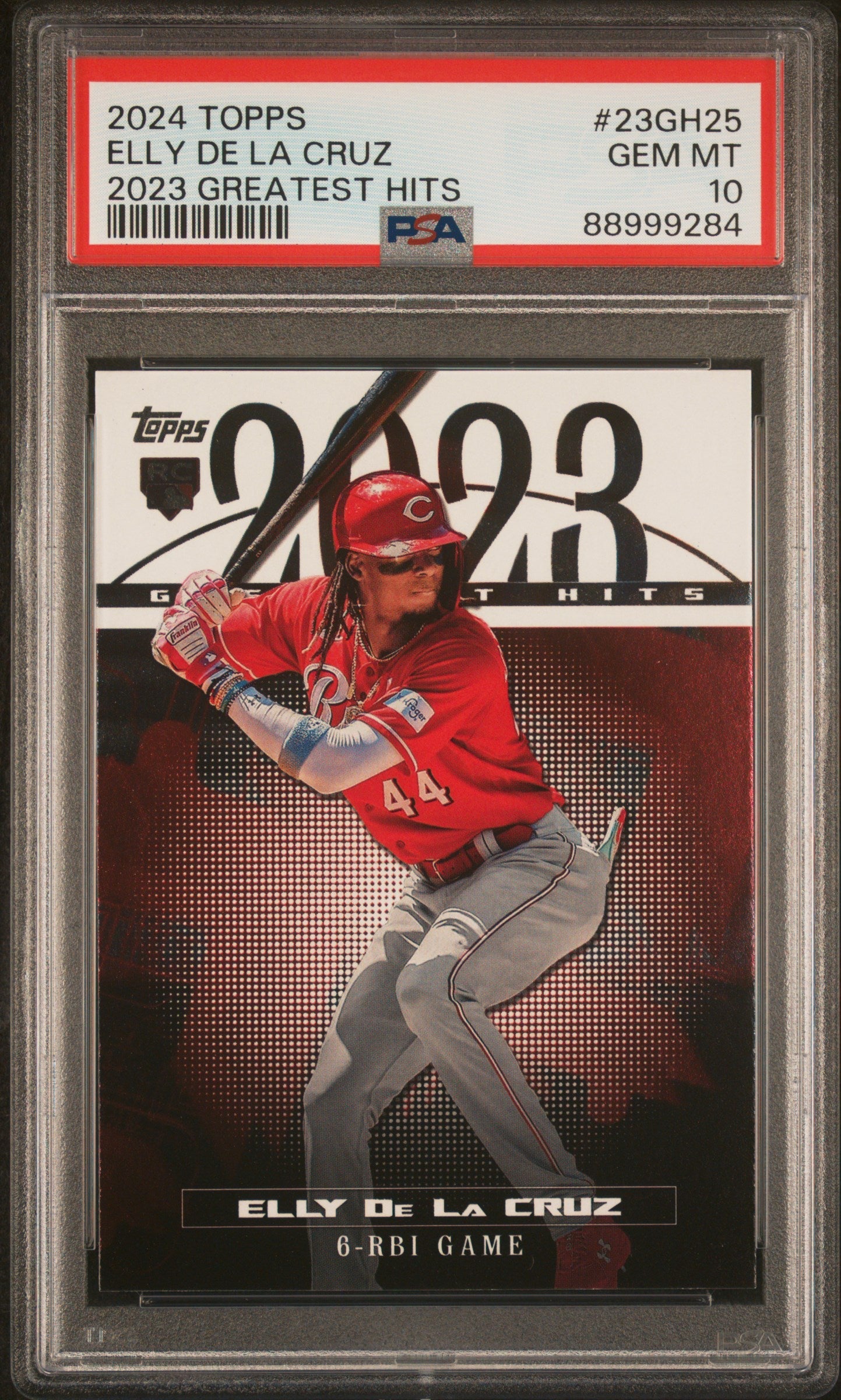 Graded 2024 Topps Elly De La Cruz #23GH25 2023 Greatest Hits Rookie RC Baseball Card PSA 10 Gem Mint