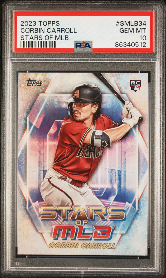 Graded 2023 Topps Corbin Carroll #SMLB34 Stars of MLB Rookie RC Baseball Card PSA 10 Gem Mint