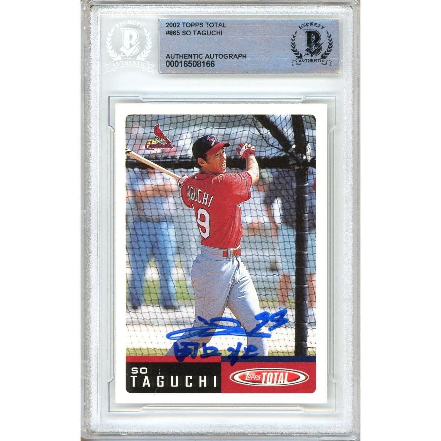 So Taguchi St Louis Cardinals Signed 2002 Topps Total Card Beckett Authentic Auto Slab RC