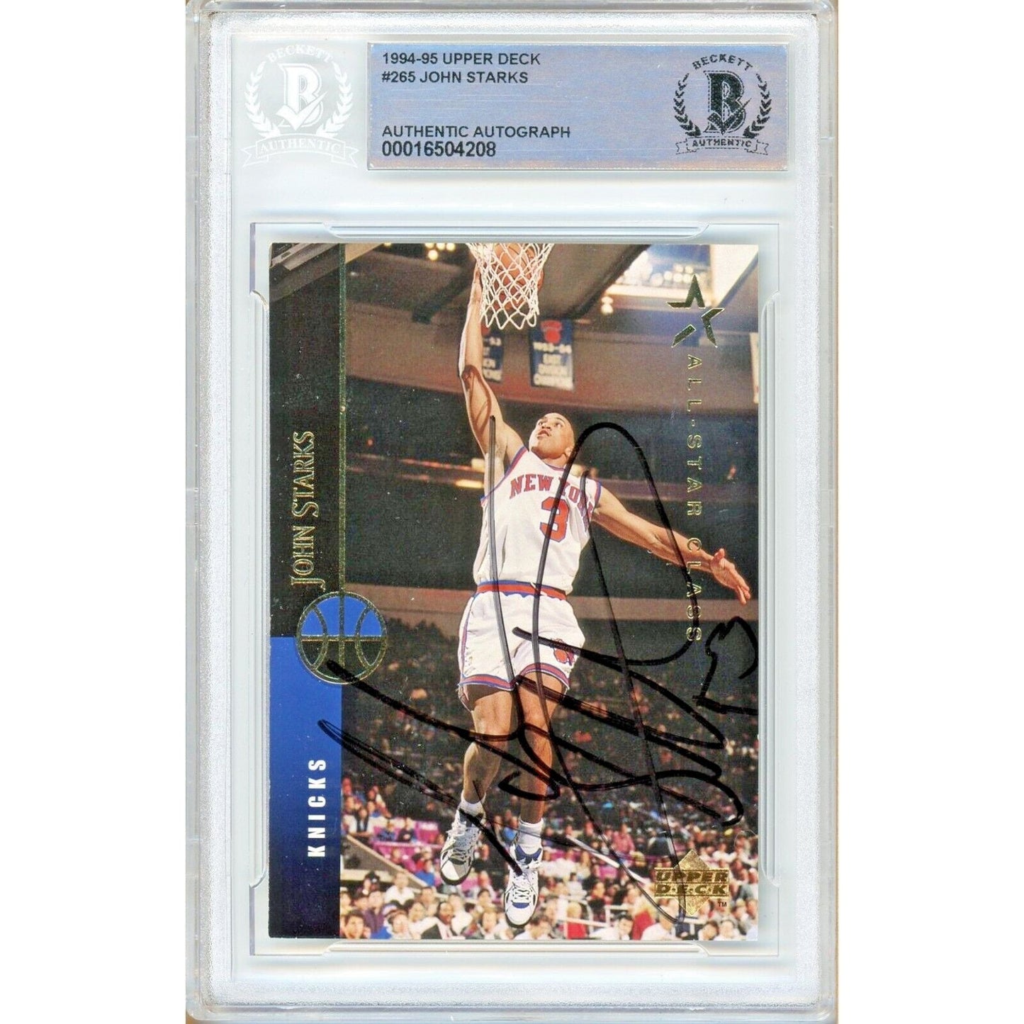 1994 Upper Deck — John Starks New York Knicks Autographed Trading Card — Beckett Authentication