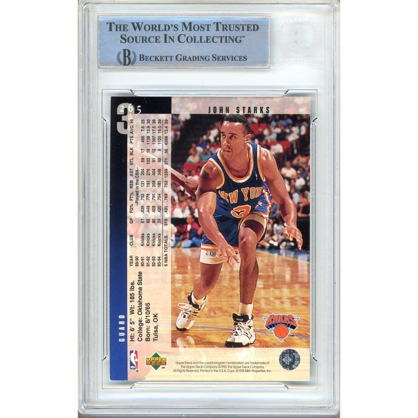 1994 Upper Deck — John Starks New York Knicks Autographed Trading Card — Beckett Authentication