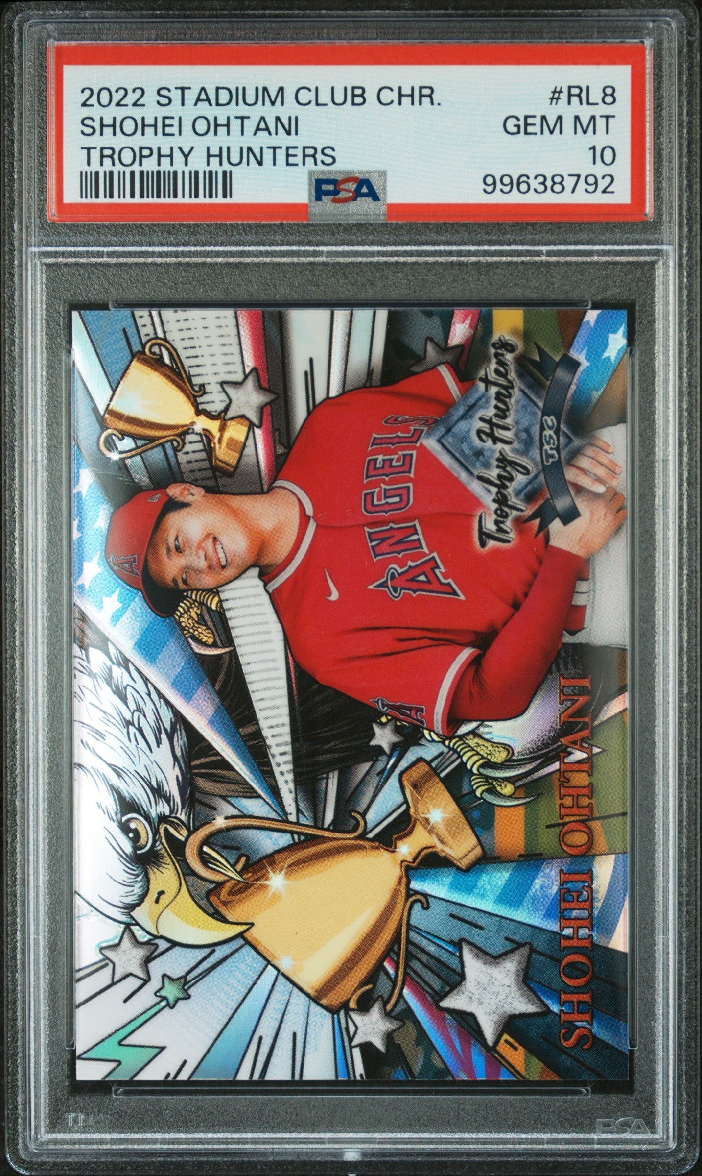 Graded 2022 Topps Stadium Club Chrome Shohei Ohtani #RL8 Trophy Hunters Baseball Card PSA 10 Gem Mint