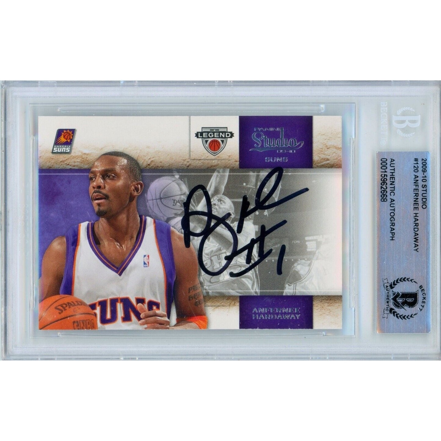 Penny Anfernee Hardaway Phoenix Suns Signed 2009 Panini Card Beckett Auth Auto Slab