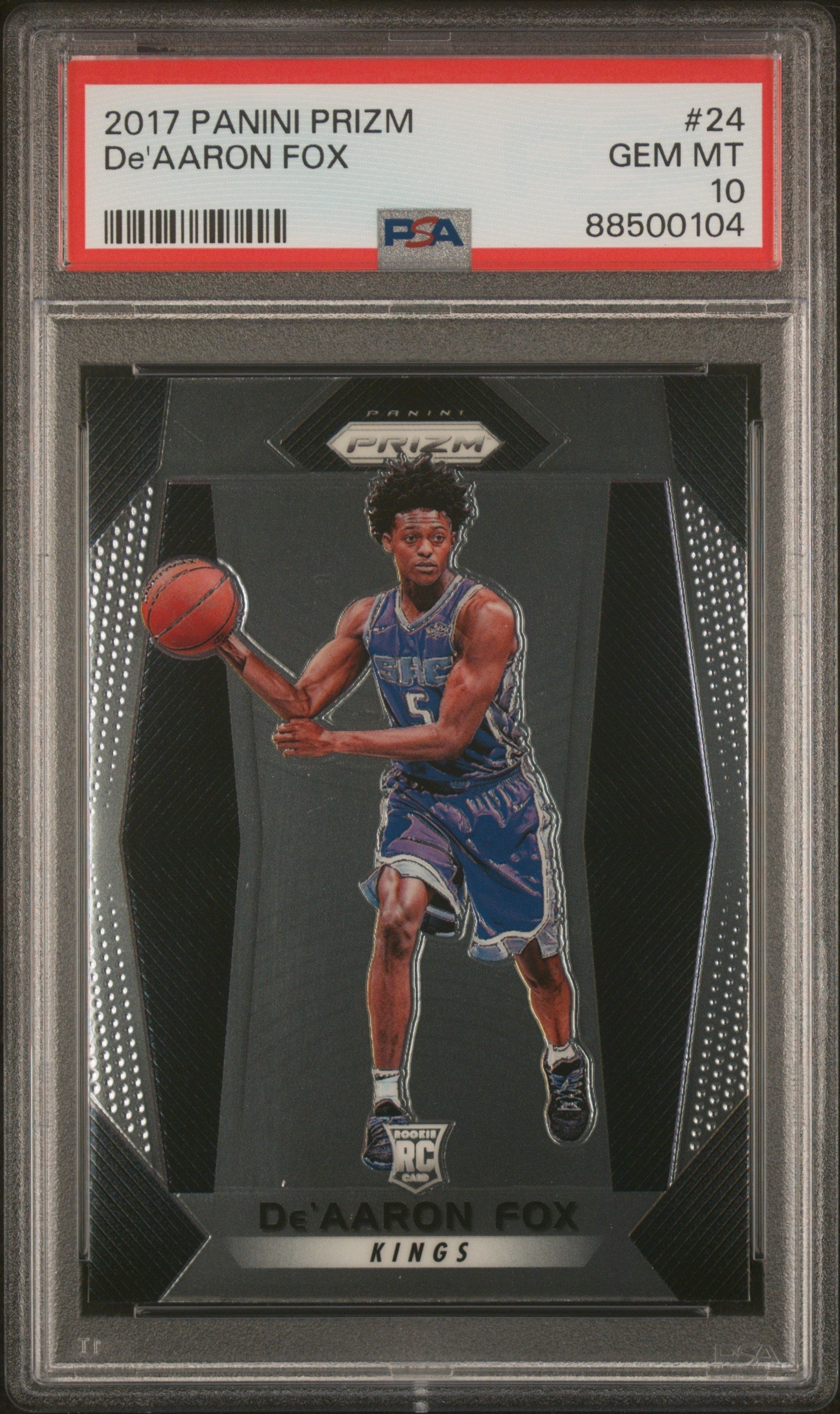 Graded 2017 Panini Prizm De'Aaron Fox #24 Rookie RC Basketball Card PSA 10 Gem Mint - Sport Cards